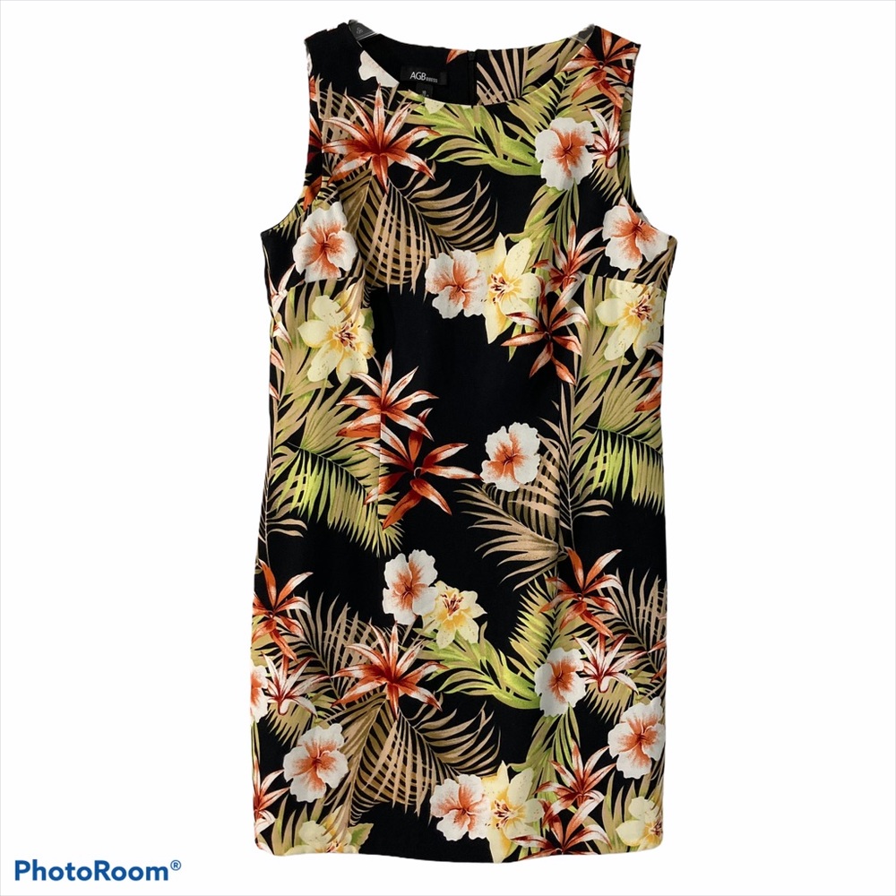 AGB Dress Floral Sleeveless Multi Color Dress